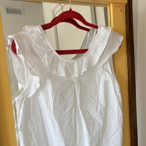 TOMMY HILFIGER White Ruffled Sleeveless Top